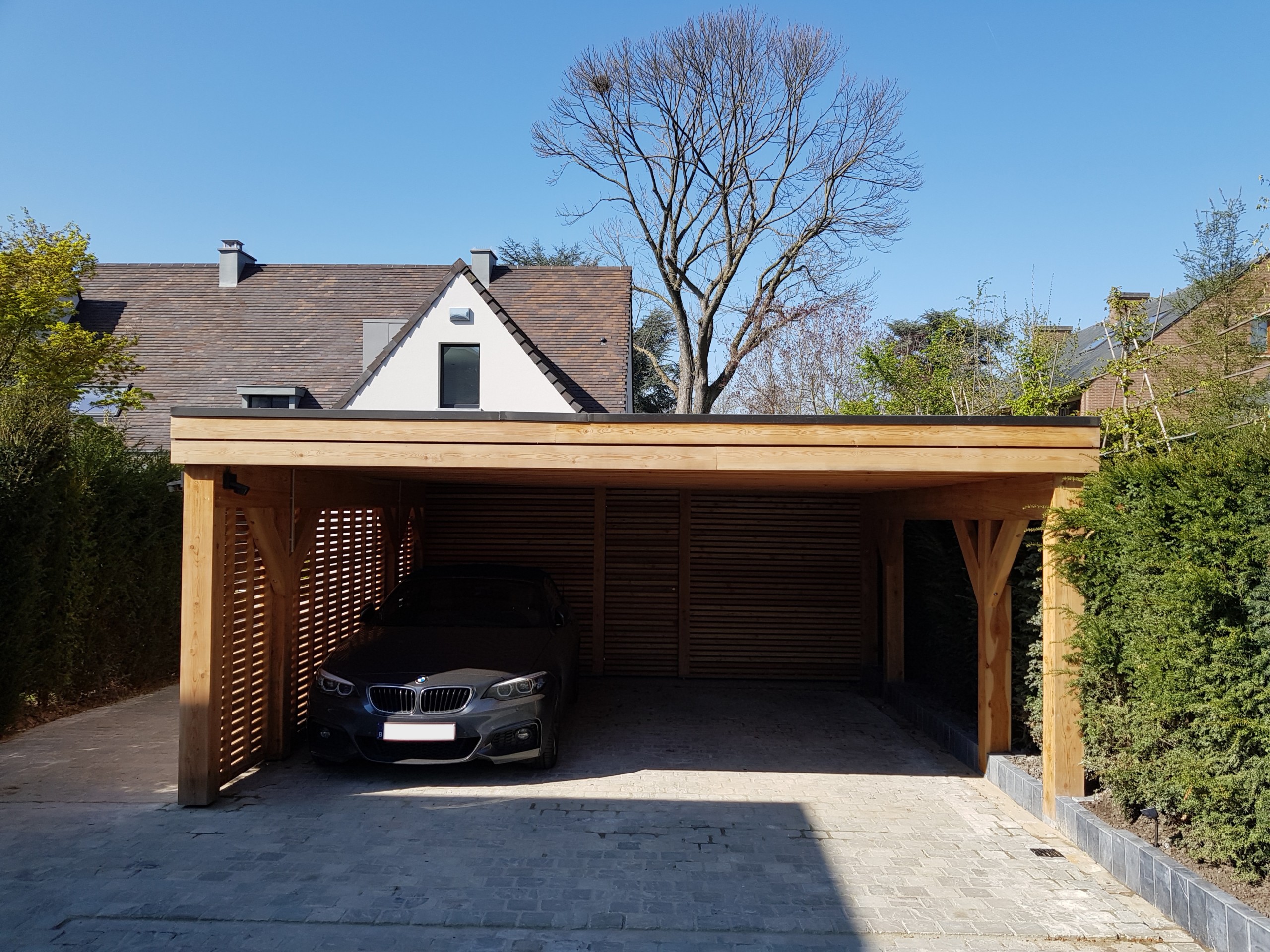 carport moderne en bois