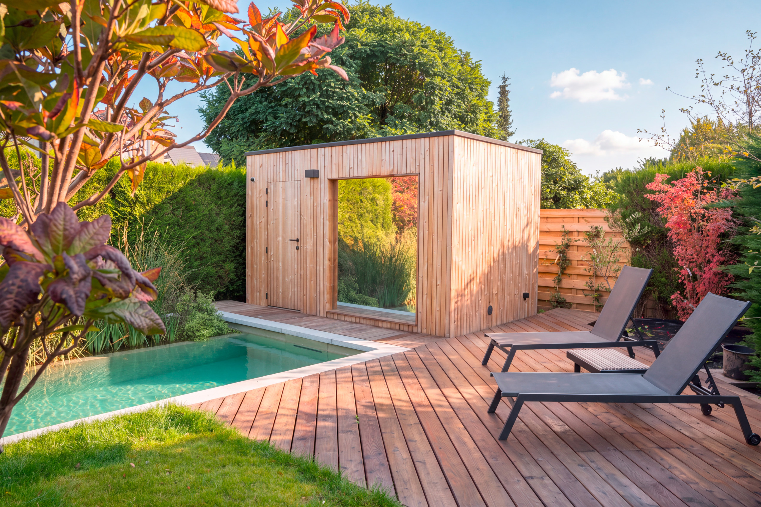Sauna sur mesure bois terrasse
